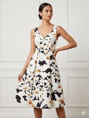 Adrianna Papell Lily Floral Fit & Flare Dress 4 NWT